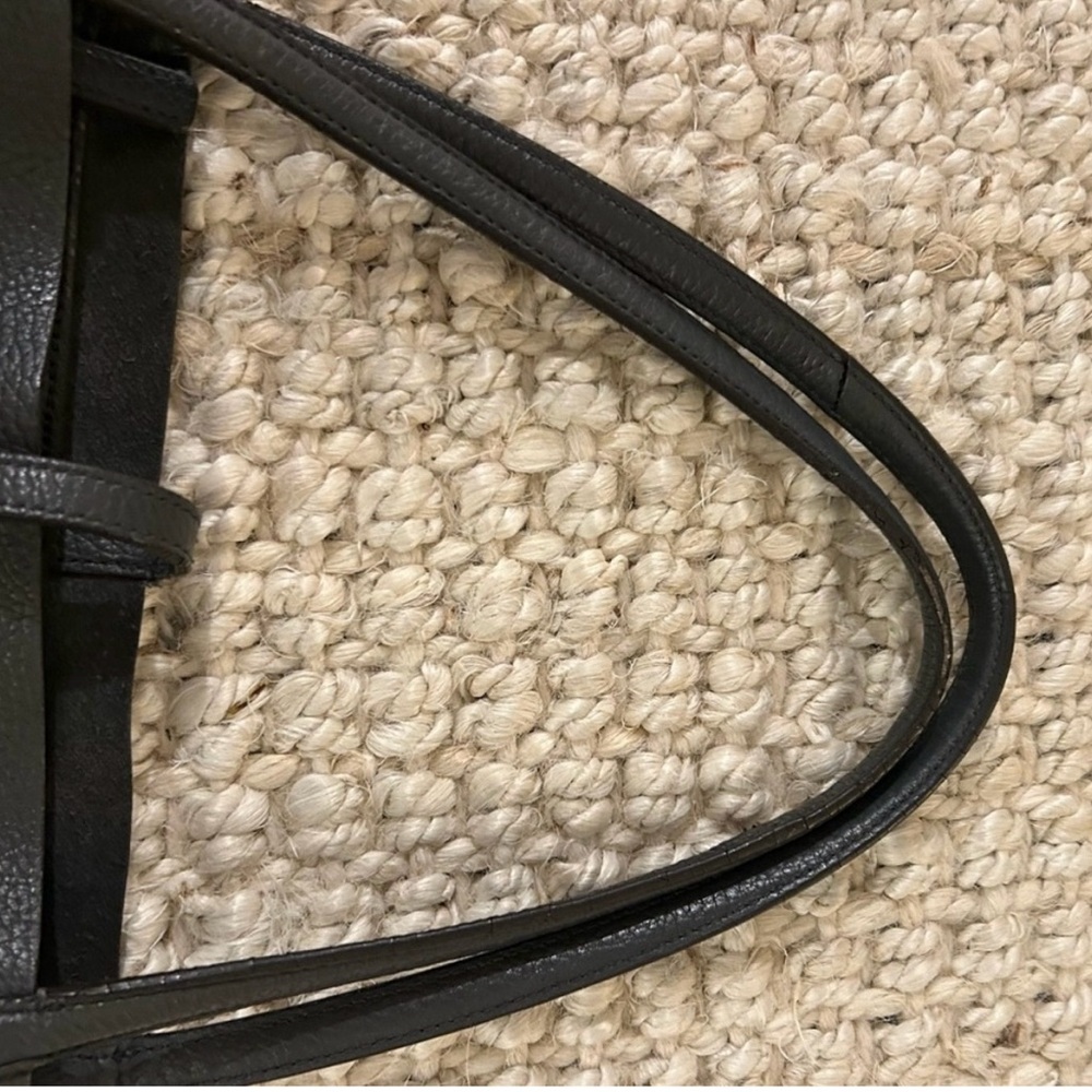 Annabel Ingall Gray Leather Tote Bag structured Shoulder Bag - Picture 7 of 11